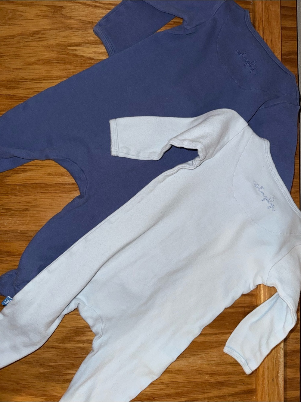 Magnetic Me Baby Long-Sleeve Footed Romper Set - Blue & Light Blue - Picture 6 of 6